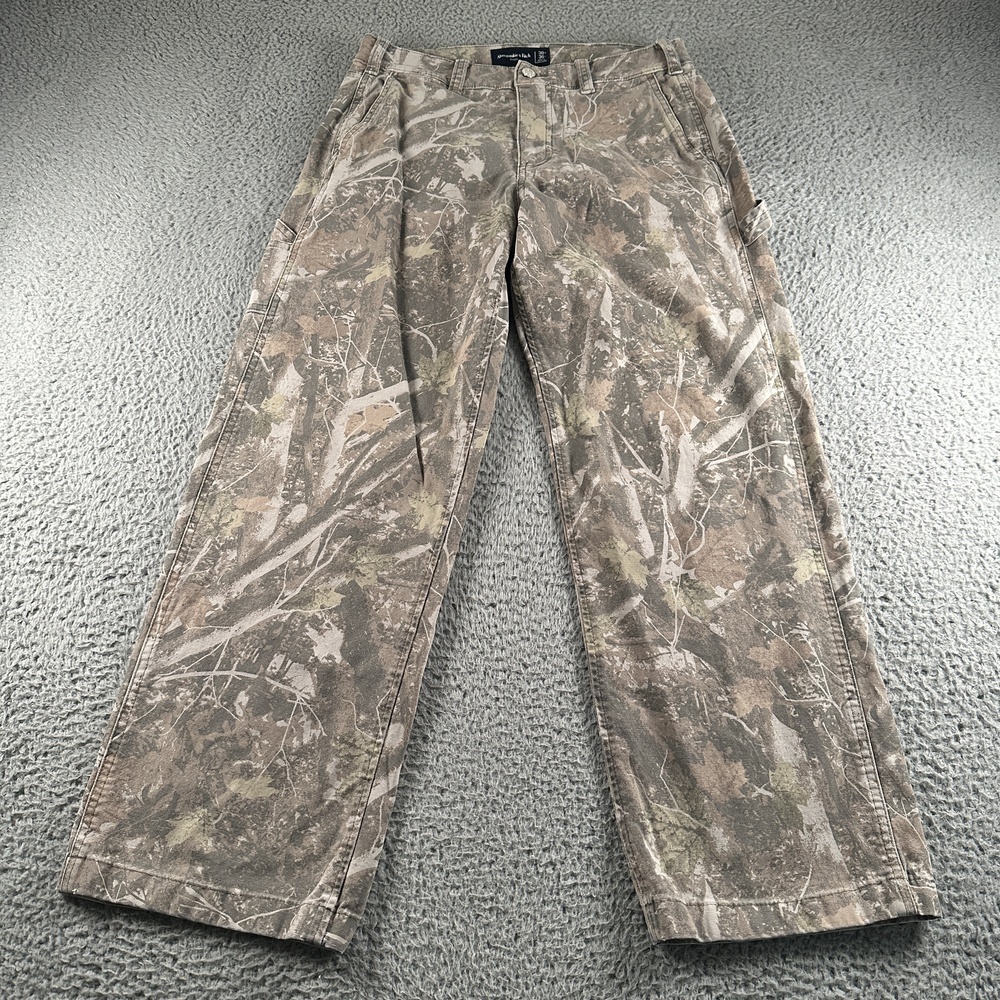 Abercrombie & Fitch Baggy Carpenter Pants Mens 30x30 Camo Hunting Workwear
